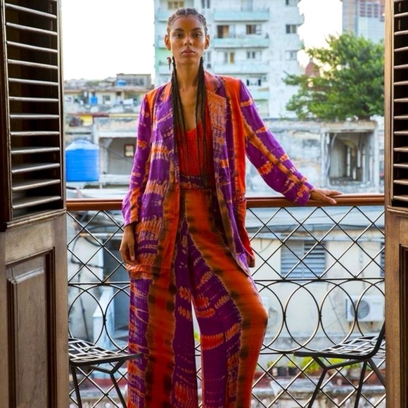 CAROLINA K Terra Blazer Tie Dye Orange Purple XS - Picture 1 of 11